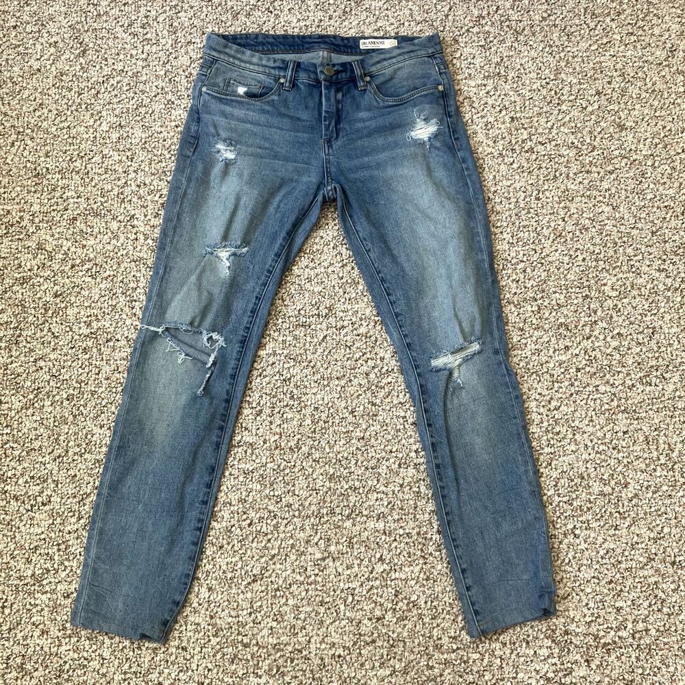 Blank NYC Womens Skinny Classique Jeans Size 27 Distressed Denim Casual
